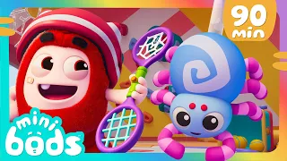 Spider In The Gym! | Minibods | Mini Oddbods | Baby Oddbods | Funny Cartoons For Kids