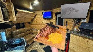 Luxury Camping in Off-Grid Ice Fishing Shanty!