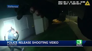 Stockton police release video of officer shooting man carrying fake gun