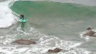 Surfing WEIRD wave with Booby Traps !!! POV & RAW Bonus Footage