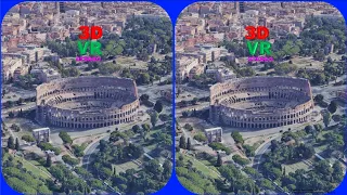 Colosseum 3D SBS VR Stereogram Magic eye, Google Earth, Rome, Italy, 매직아이