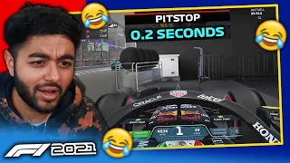 FASTEST PITSTOP EVER SEEN AT SAUDI ARABIAN GP! BACKWARDS DOWN THE PITLANE GLITCH F1 2021 GAME!