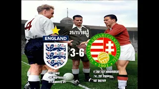 Friendly 1953 England vs Hungary : 3-6 ( in colour)