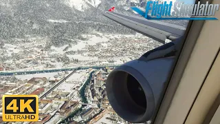 4K | Microsoft Flight Simulator 2020 - ULTRA GRAPHICS - FENIX A320  Landing at INNSBRUCK AIRPORT