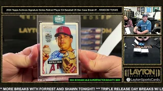 2024 Topps Archives Signature Series Retired Player Ed Baseball 20 Box Case Break #1   RANDOM TEAMS