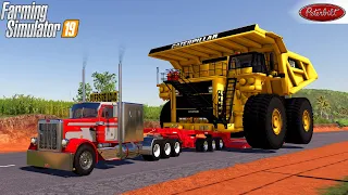 Farming Simulator 19 - PETERBILT 359 Transports An Oversized Giant Dump Truck