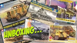 Model Kit Round-Up (Italeri, Dragon, Tamiya, Zvezda) | Unboxing