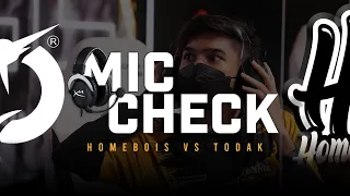 MIC CHECK REGULAR SEASON MPL MY SEASON 9 WEEK 8 DAY 1 : HOMEBOIS VS TODAK