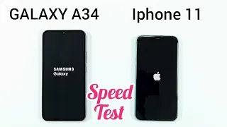 Galaxy A34 vs iphone 11 | Speed Test