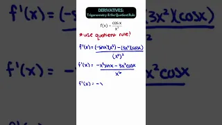 DERIVATIVES: Quotient rule involving trig functions