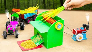 diy tractor mini feed processing machine science project |  diy mini Agriculture Machine #sunfarming