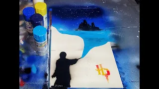 Harry potter Hogwarts spray paint art