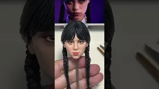 Sculpting Wednesday Addams Polymer clay |JinArt #shorts #wednesday