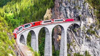 🚂Glacier Express Train Route Switzerland | Cinematic Drone Footages | The Best of Switzerland Nature