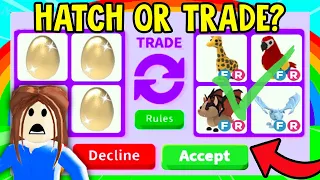 WE HATCHED A GOLDEN EGG IN A RICH ADOPT ME SERVER.. (ROBLOX TRADING PROOFS)