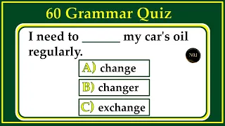 60 English Mixed Quiz | English Grammar test| All tenses practice Exercise | No.1 Quality English