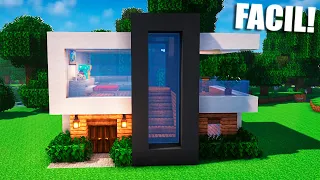 ✅Cómo hacer una casa MODERNA en Minecraft🏡 (FÁCIL Y RÁPIDO) (#9)