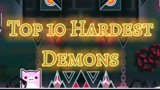 The Top 10 HARDEST Extreme Demons In Geometry Dash (2023)