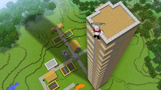 КАК МНЕ СБЕЖАТЬ С КРЫШИ НЕБОСКРЕБА В МАЙНКРАФТ Топовский Minecraft