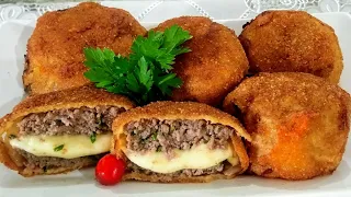 BOLINHO DE CARNE RECHEADO-RECEITA FÁCIL E DELICIOSA