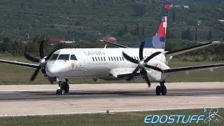 RARE! Darwin Airline - Saab 2000 HB-IZH - Takeoff from Split airport SPU/LDSP