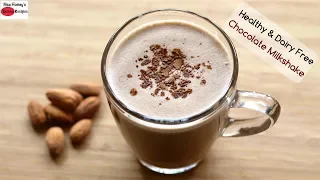 Chocolate Almond Milkshake Recipe - Healthy & Dairy Free - Vegan Milk Shake | Skinny Recipes