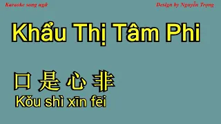 Karaoke - 口是心非 (伴奏) - Khẩu Thị Tâm Phi (LV: Anh Duy) - kou shi xin fei 半吨兄弟