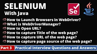 Part3-Selenium with Java Tutorial | Practical Interview Questions and Answers | get Commands