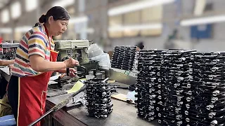 The process of mass production of U-shaped locks, which can become magical steel bars