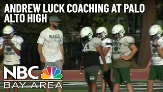 Andrew Luck coaching at Palo Alto High School