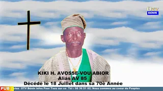 NÉCROLOGIE : Annonces des programmes d'obsèques du feu KIKI Houenoukpo Avocevou Abior alias AV 85.