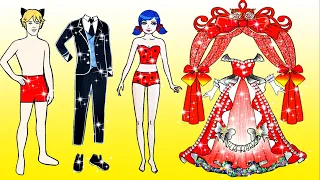 Vestir Muñecas De Papel | Ladybug And Cat Noir Wedding Dress Up | Woa Doll En Spanish