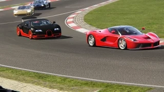 Battle Bugatti Veyron Super Sport vs Ferrari LaFerrari Racing at Nurburgring-Nordschleife