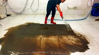 Flood damaged ultra dirty carpet cleaning satisfying ASMR