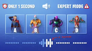 ADIVINA EL BAILE DE FORTNITE ESCUCHANDO 1 SEGUNDO - FORTNITE CHALLENGE | tusadivi