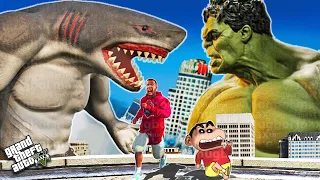 SHINCHAN Becoming a HUMAN SHARK In GTA 5 (Shark Attack) | THUGBOI MAX