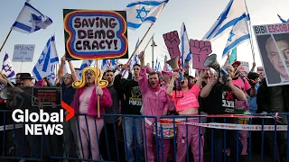 Tens of thousands of Israelis protest against Netanyahu's proposed judicial overhaul