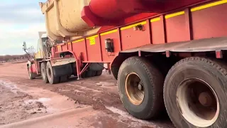 Massive road train, dual engine Australian mining