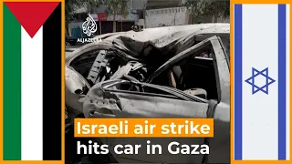 Israeli air raid hits car in Gaza City killing civilians | AJ #shorts