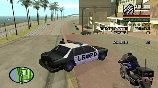 GTA San Andreas - Vigilante Mission - using a Police car and a Minigun