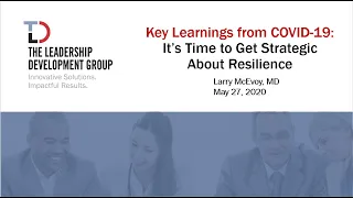 Key Learnings from COVID-19: Time to Get Strategic About Resilience
