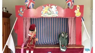 Mr Punch meets the Crocodile who wants those sausages !....Mr Punch and Co .. Punch Productions