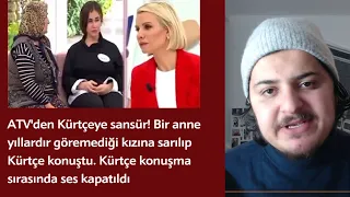 Esra Erol'da kızına kavuşan anne Kürtçe konuşma başlayınca ATV yayının sesini kapattı.