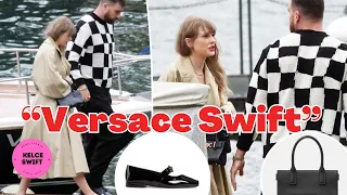 Taylor Swift DOUBLES up on Versace accessories for Lake Como BOAT ride with Travis Kelce