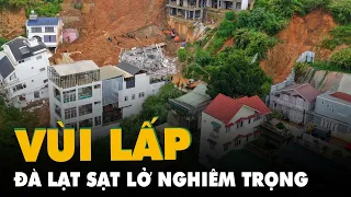 Sạt lở bờ từ độ cao 30m ở Đà Lạt, vùi lấp một lán trại có công nhân đang ngủ