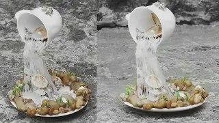 Парящая чашка водопад из горячего клея своими руками * Diy hot glue cup waterfall