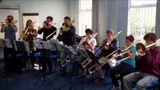 NYO 2012 trombones show their skills. Scales: boring? Think again!