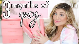 MASSIVE IPSY UNBOXING | 3 MONTHS WORTH OF IPSY GLAMBAG, PLUS + ULTIMATE! @MadisonMillers