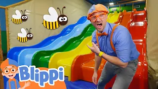 Blippi Learns Colors at Billy Beez Indoor Playground | Educational Videos for Kids