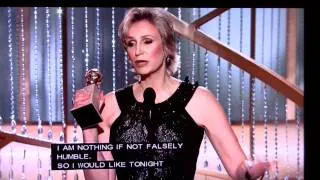 JANE LYNCH of GLEE wins Golden Globe Award at The 68th Globe Awards on January 16, 2011